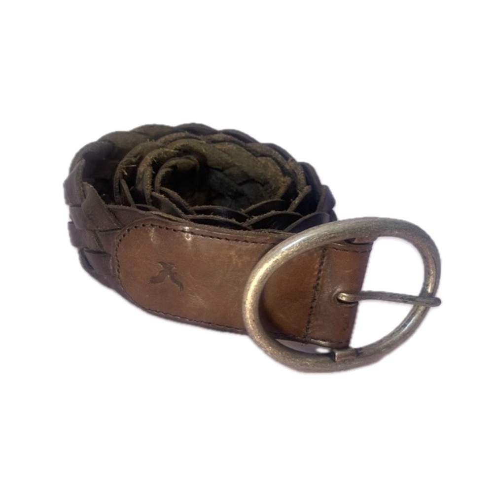 American Eagle Outfitters Brown Braided Genuine Leather Belt S/M - Picture 1 of 7